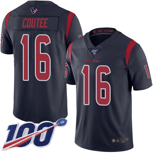 Houston Texans Limited Navy Blue Men Keke Coutee Jersey NFL Football #16 100th Season Rush Vapor Untouchable
